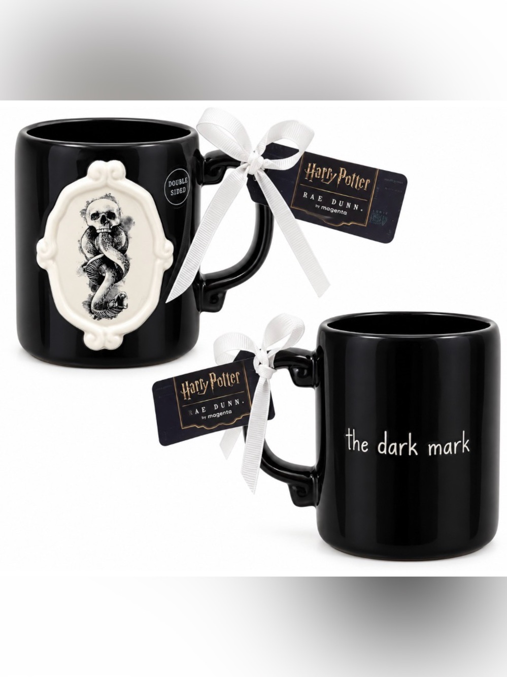 Rae Dunn X Harry Potter Voldemort ‘The Dark Mark' Black & White Ceramic Mug NWT
